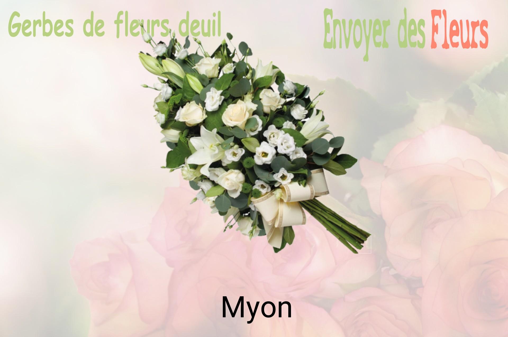 Gerbe de fleurs de deuil livrée à Myon